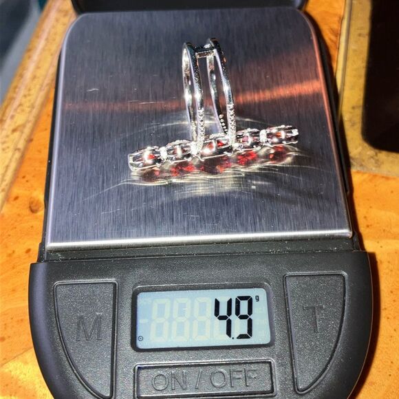 Natural Vermelho Red Garnet Sterling Silver Ring Size 8 - Picture 9 of 9